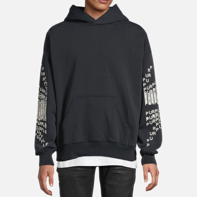 Purple Brand Black Mediumweight Fleece Hoodie