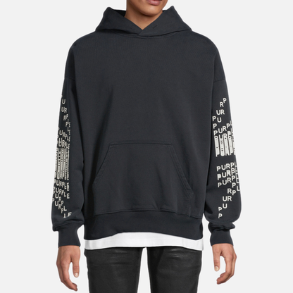 Purple Brand Black Mediumweight Fleece Hoodie
