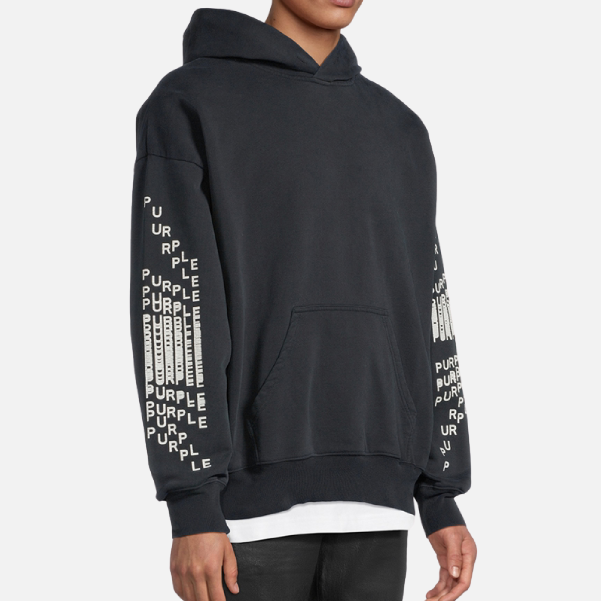 Purple Brand Black Mediumweight Fleece Hoodie