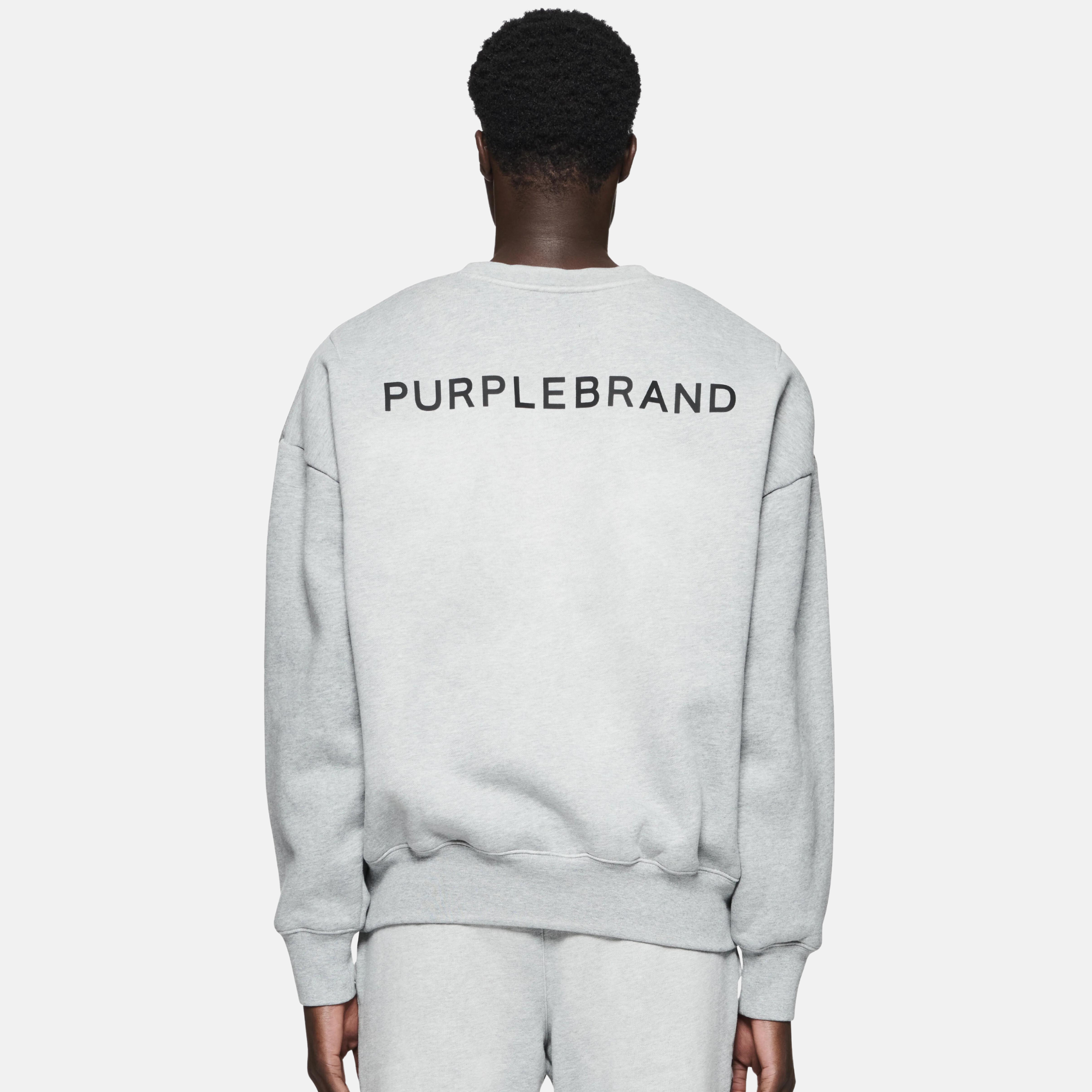 Purple Brand Heather Grey Wordmark Crewneck Sweatshirt – Puffer Reds