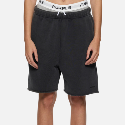 Purple Brand Washed Black Basic Sweatshorts