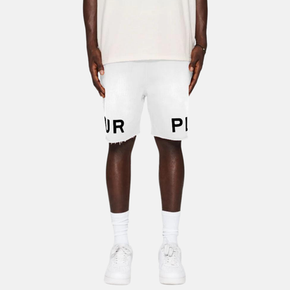 Purple Brand Off White Wordmark Sweatshorts