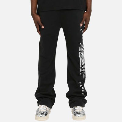 Purple Brand Black Mediumweight Fleece Pants