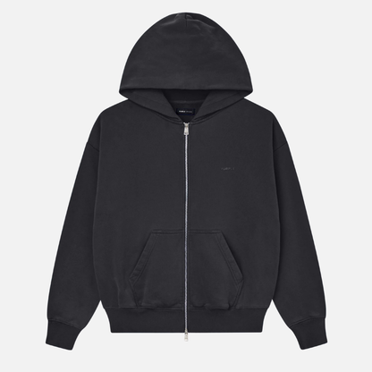 Purple Brand Black Basic Zip-Up Hoodie