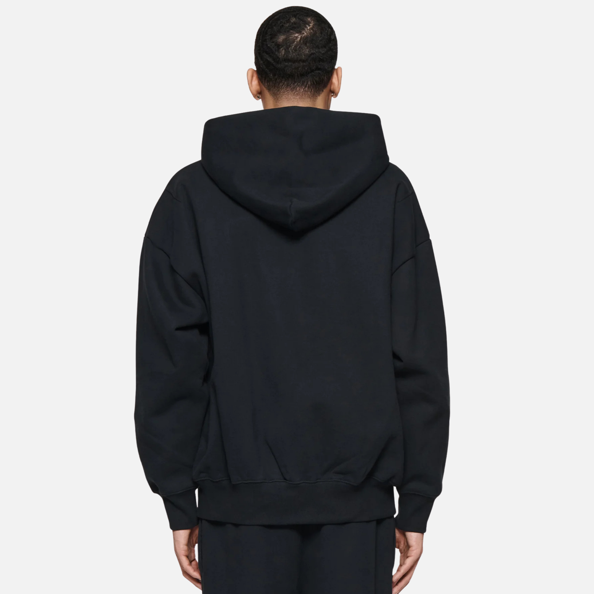 Purple Brand Black Basic Zip-Up Hoodie