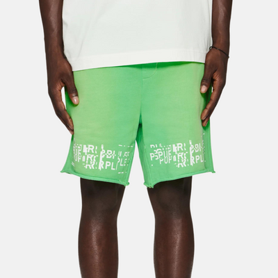 Purple Brand Glitch Fluorescent Green Shorts