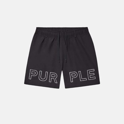 Purple Brand Black Outline Swim Shorts