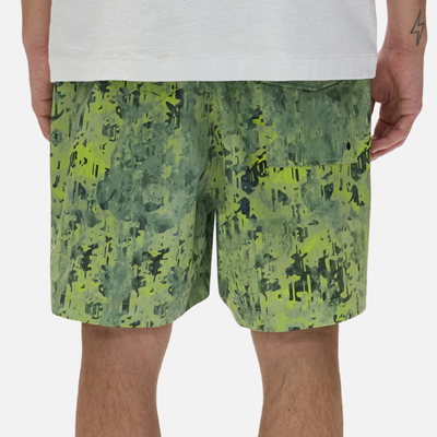 Purple Brand Green Worn Gothic Camo Shorts