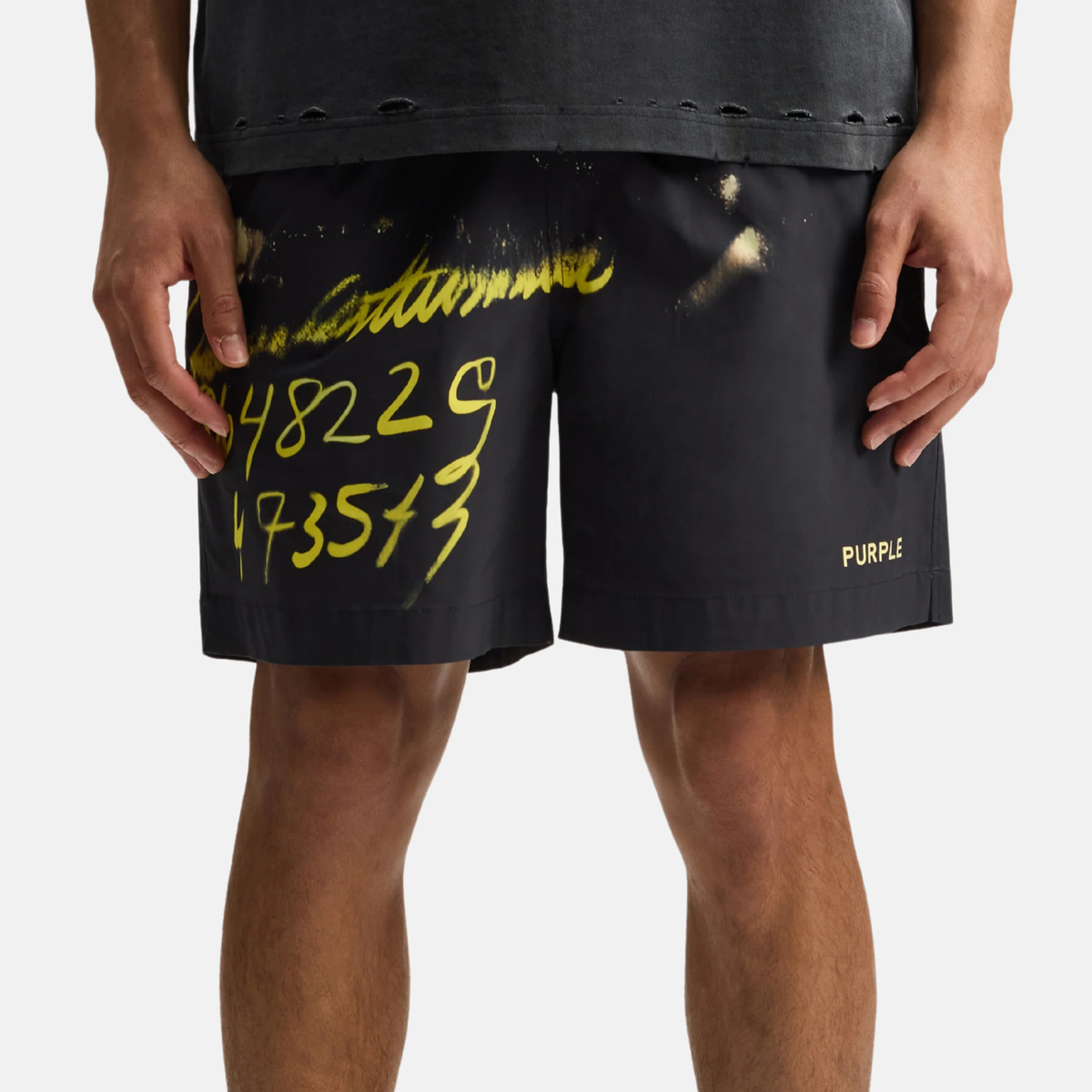 Purple Brand Black Yellow Sequence All Round Shorts