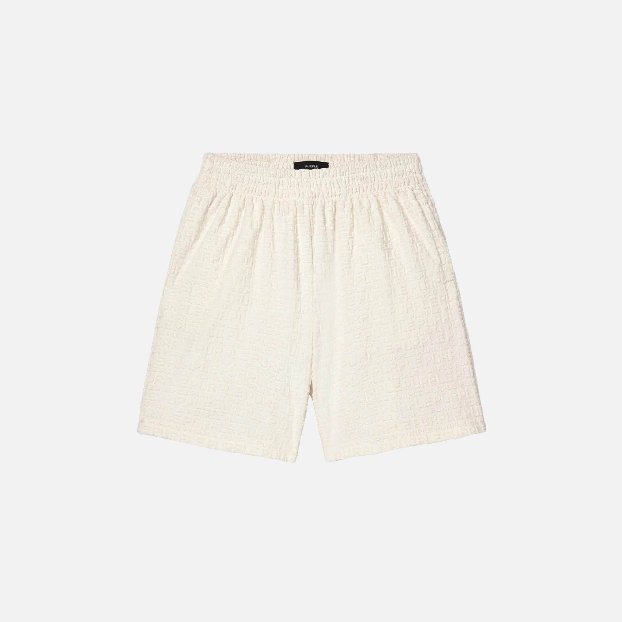 Purple Brand White Jacquard Terry Shorts
