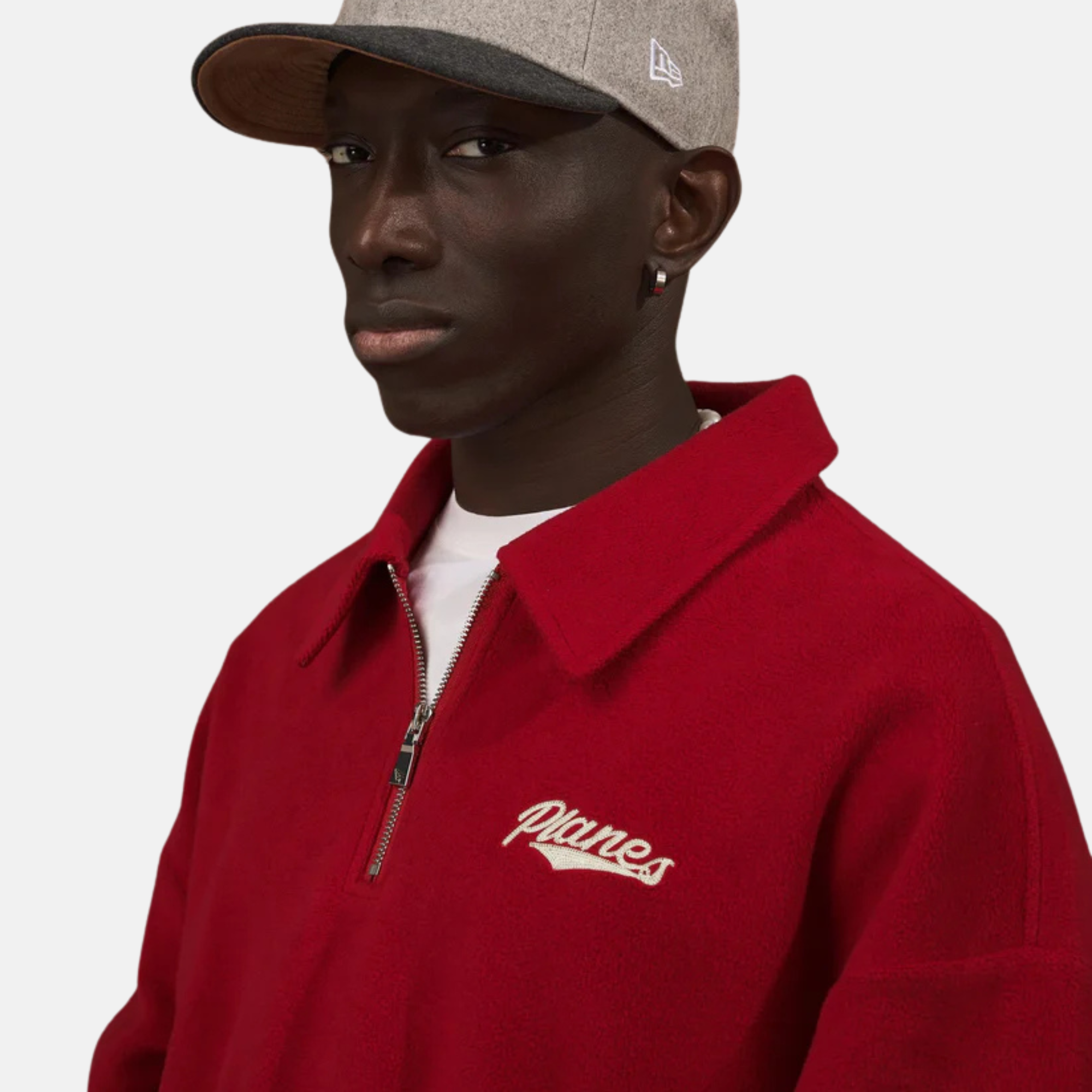 Paper Planes Red Reverse Fleece Half-Zip Pullover