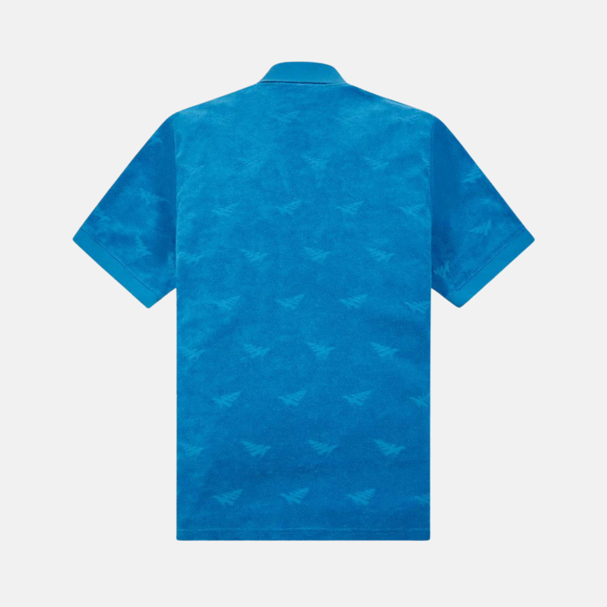 Paper Planes Jacquard Terry Johnny Collar Blue Reef Polo