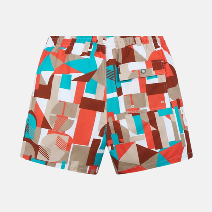 Paper Planes Mosaic Print Swim Trunks