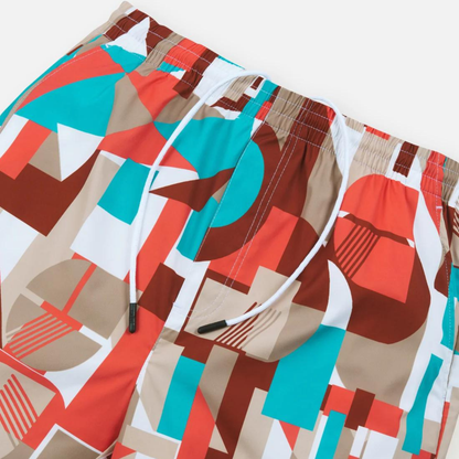 Paper Planes Mosaic Print Swim Trunks