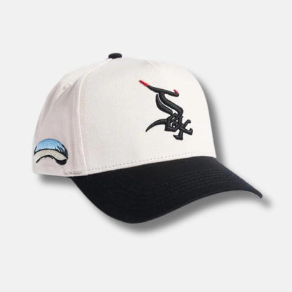 Reference Bullsox Wavy Cream/Black Snapback Hat