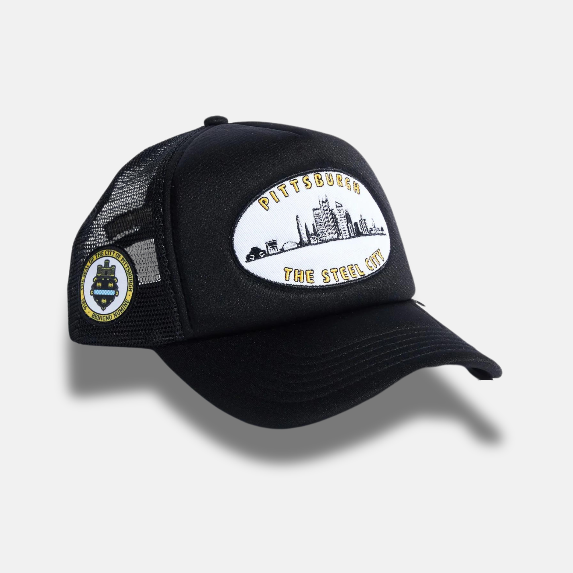 Reference Black Skyline Pittsburgh Snapback Hat