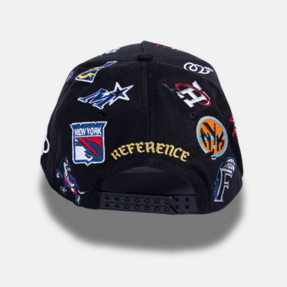 Reference Black All Over Snapback Hat