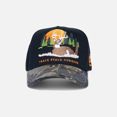 Reference Black Camo Deer Tracker Snapback Hat