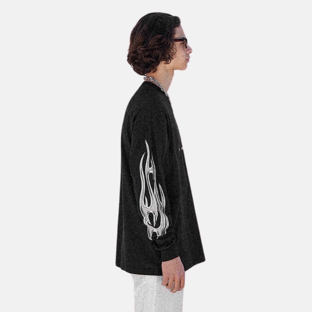 Stampd Chrome Flame Long Sleeve Relaxed T-Shirt