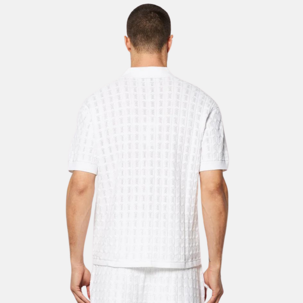 Sergio Tacchini White Ulivo Crochet Shirt