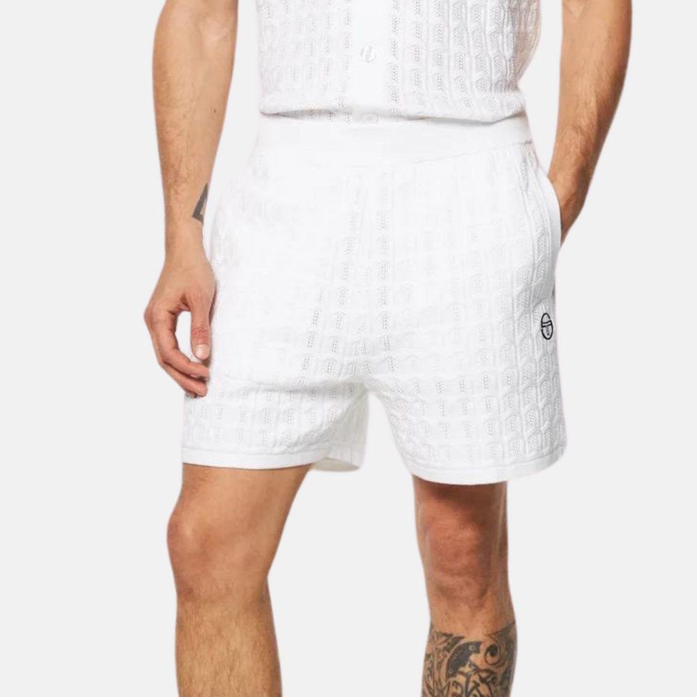 Sergio Tacchini White Ulivo Crochet Shorts