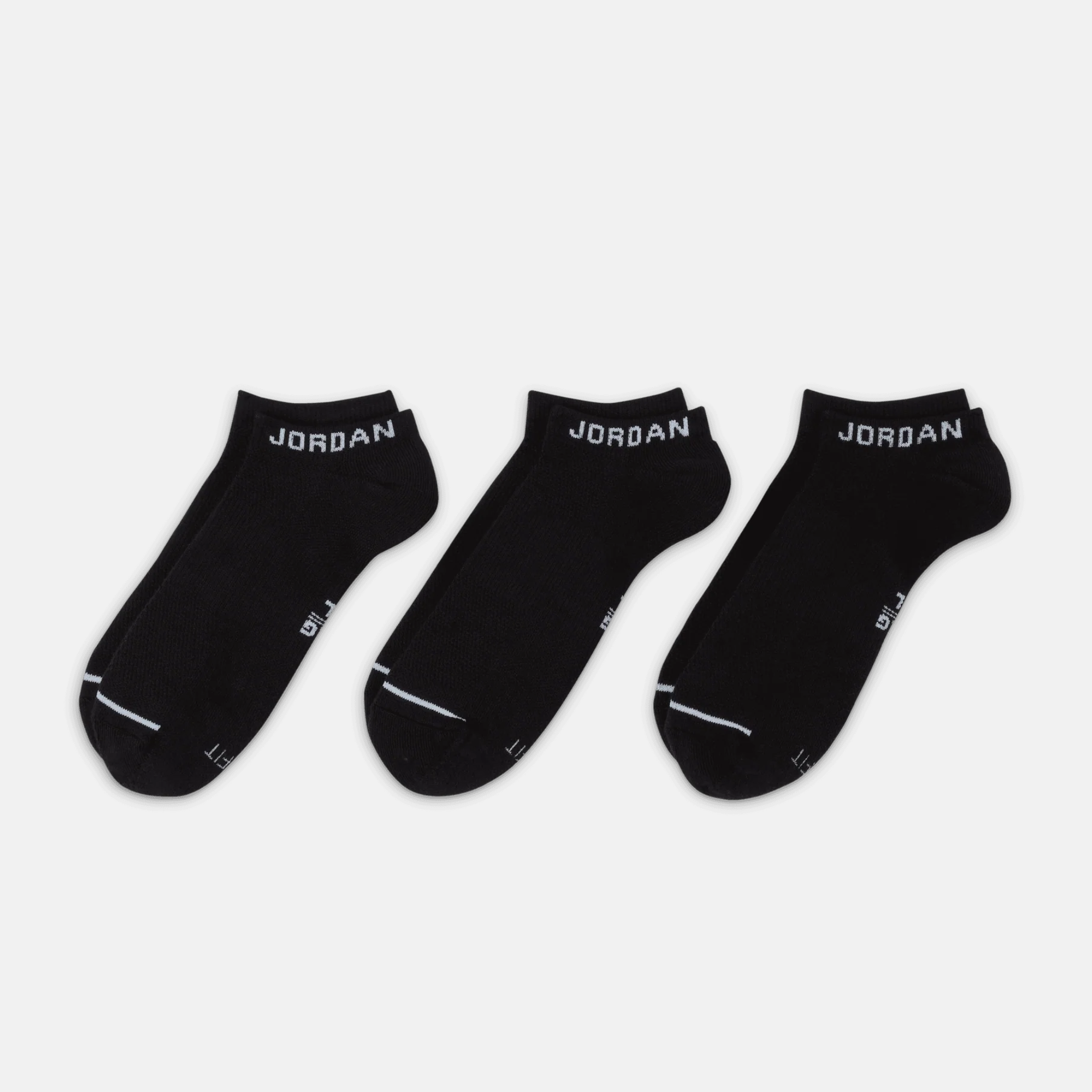 Jordan Jumpman No Show 3 Pack Socks Black Black