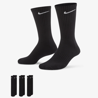 Nike Everyday Cushioned Black Training Crew Socks (3-pack)
