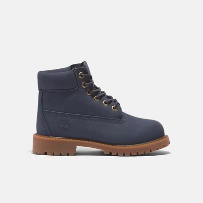 Timberland Junior 6-Inch Lace Up Waterproof Boots Dark Blue Nubuck