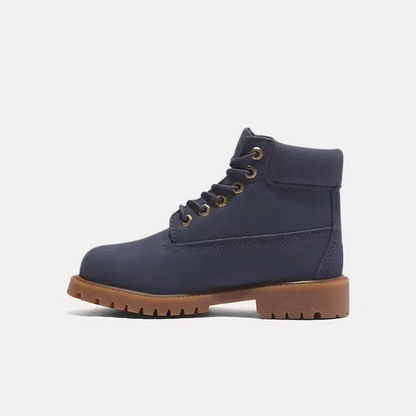 Timberland Junior 6-Inch Lace Up Waterproof Boots Dark Blue Nubuck