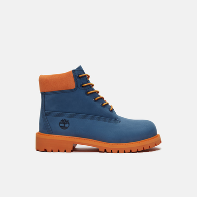 Timberland Kids' Youth Premium 6-Inch Dark Blue Nubuck Boot (PS)