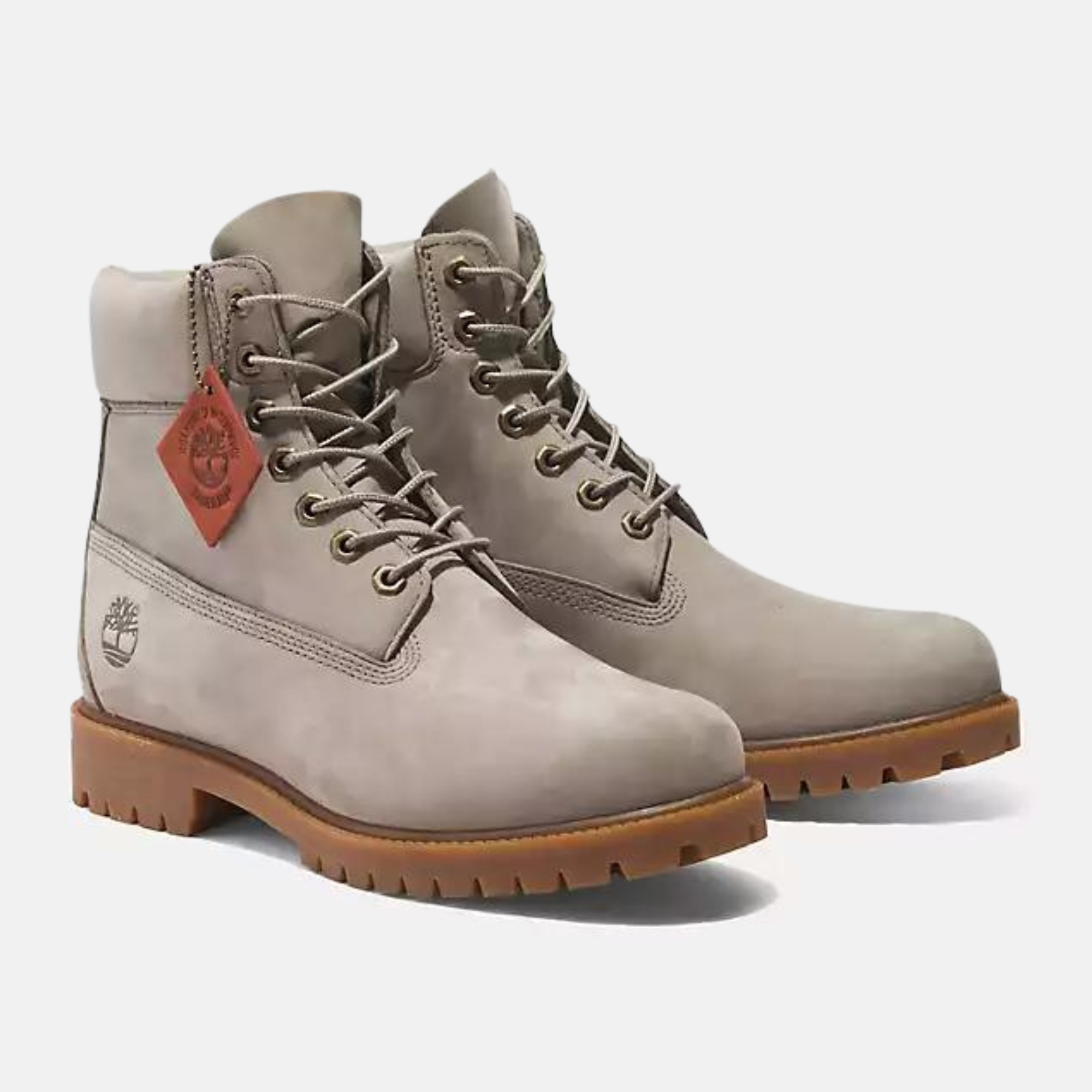 Timberland Heritage 6 Inch Waterproof Boot Light Taupe Nubuck Puffer Reds