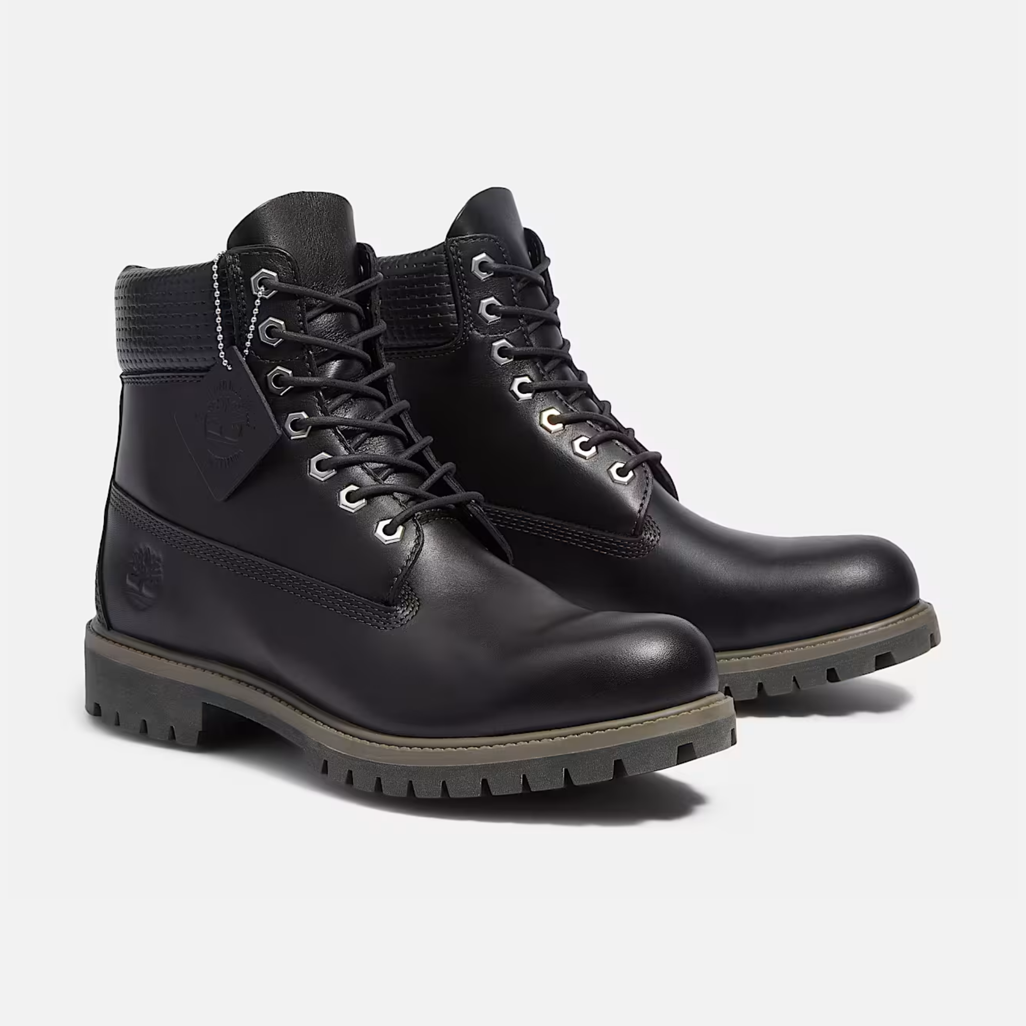 Timberland Premium 6-Inch Waterproof Black Grain Boots