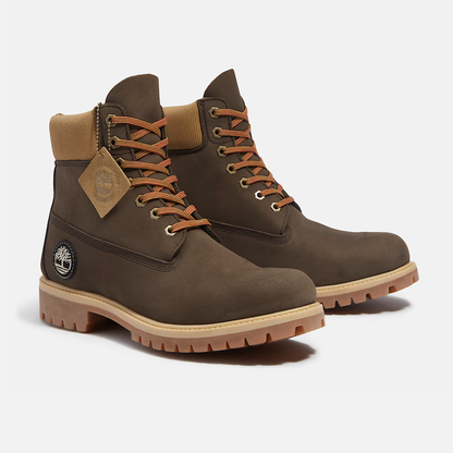 Timberland Premium 6-Inch Dark Brown Nubuck Boots