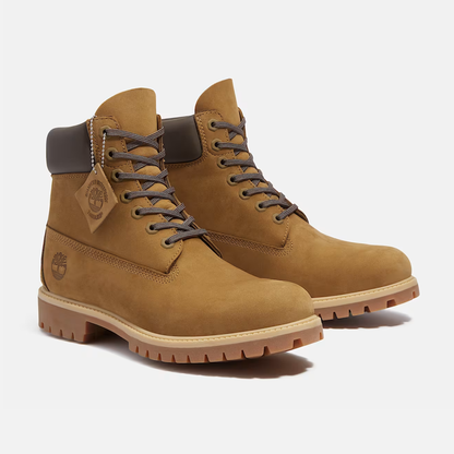 Timberland Premium 6-Inch Olive Dark Brown Nubuck Boots
