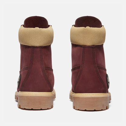 Timberland Premium 6-Inch Waterproof Burgundy Nubuck Boots
