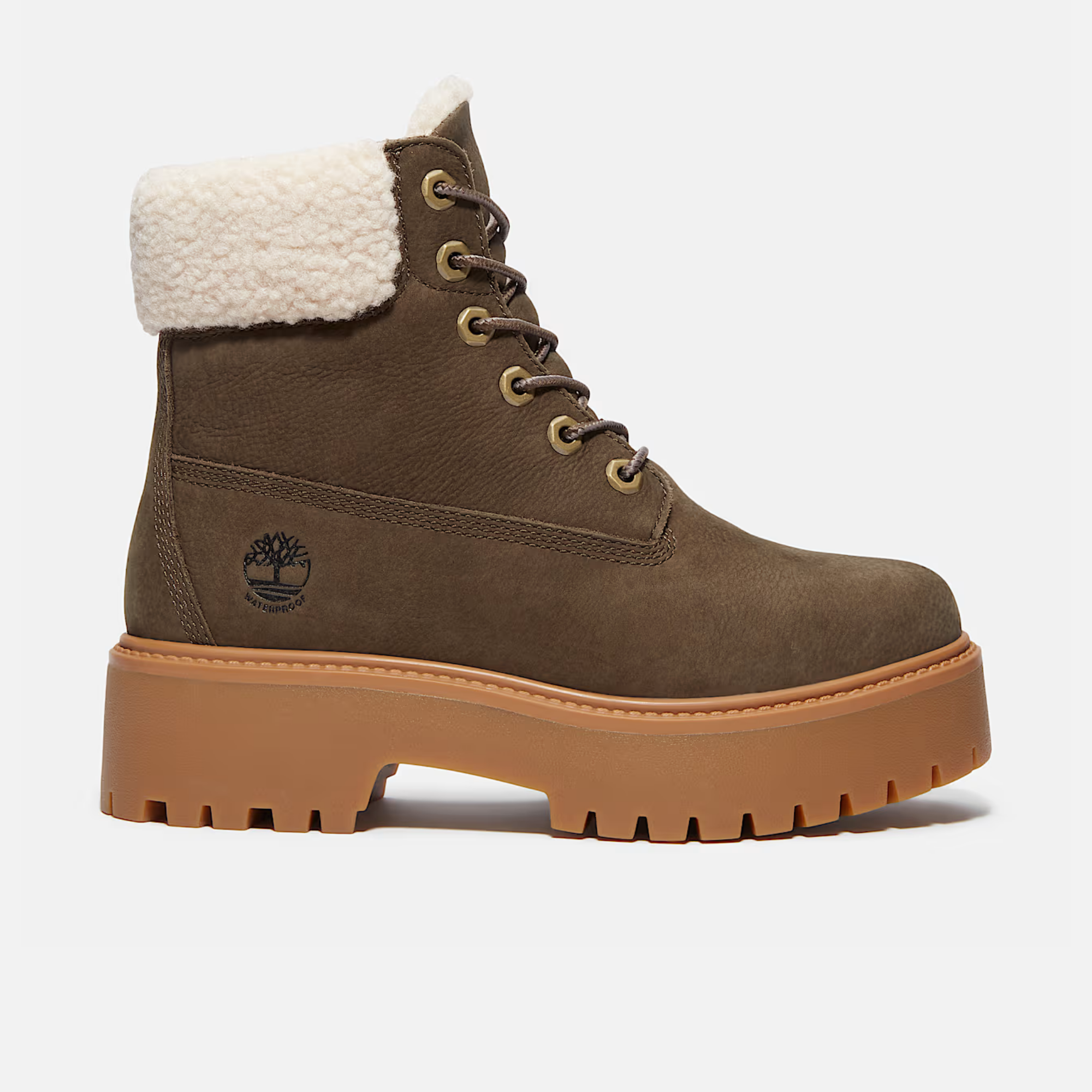 Timberland Women's Stone Street Mid Warm Dark Brown Boots