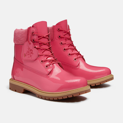 Timberland Women's Pink Patent Leather 6-Inch Waterproof Boot
