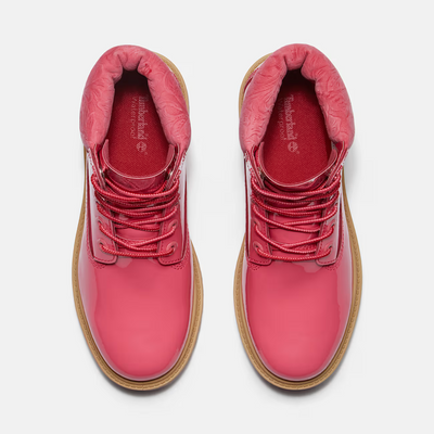 Timberland Women's Pink Patent Leather 6-Inch Waterproof Boot