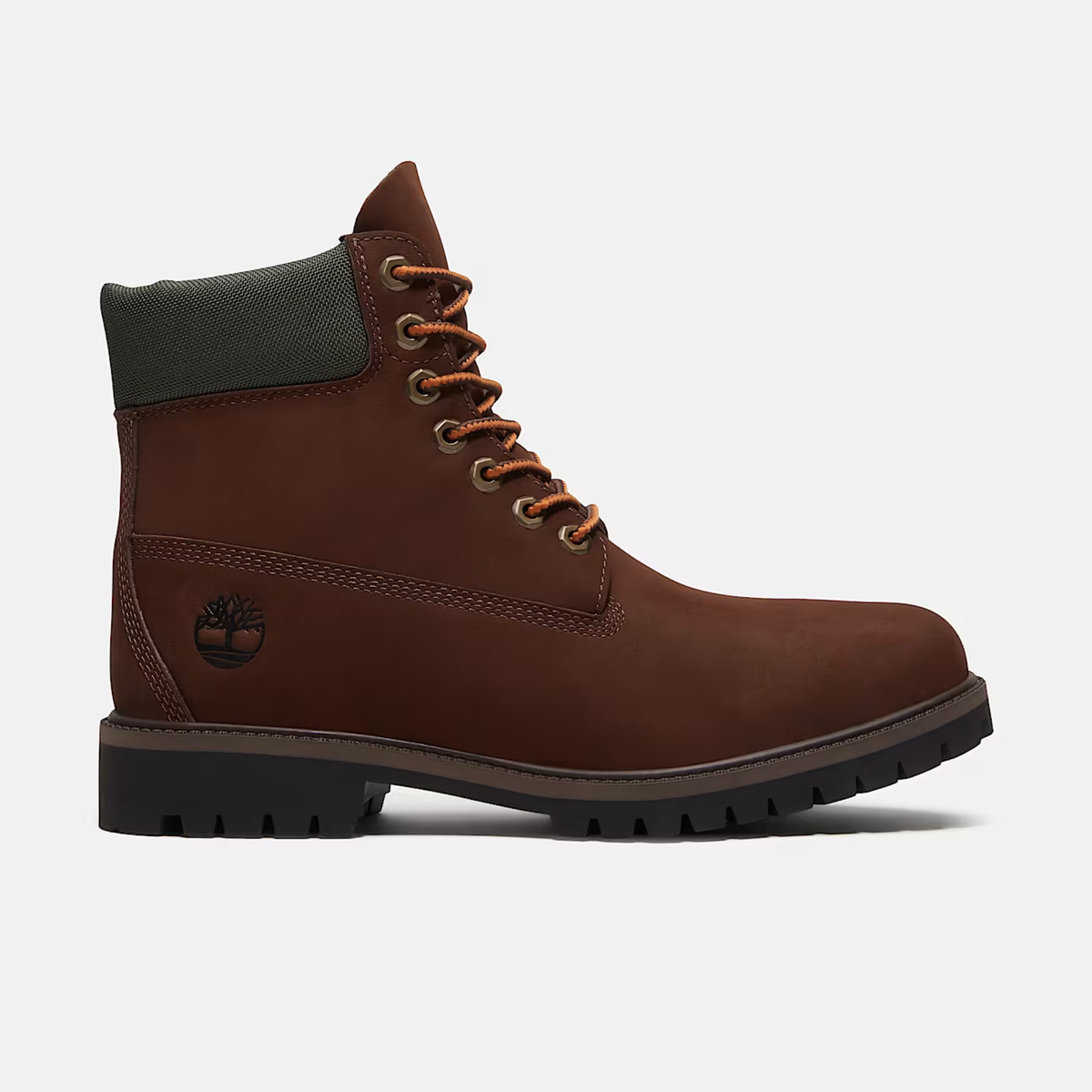 Timberland Heritage 6-Inch Waterproof Dark Brown Nubuck Gold Boots