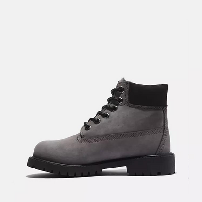 Timberland Kids Premium 6 Inch Youth Grey Waterproof Boots Puffer Reds