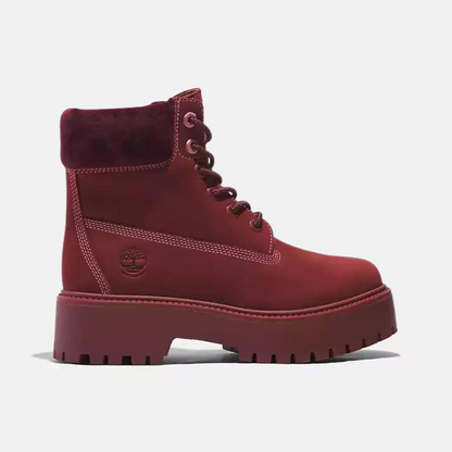 Timberland Women's Stone Street 6-Inch Platform Waterproof Dark Red Boot