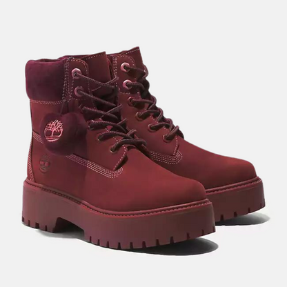 Timberland Women's Stone Street 6-Inch Platform Waterproof Dark Red Boot