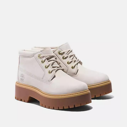 Timberland Women's Stone Street Mid Waterproof Boot White Nubuck