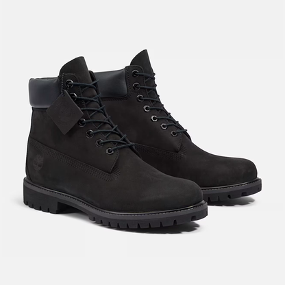 Timberland Premium 6-Inch Waterproof Black Nubuck Boots