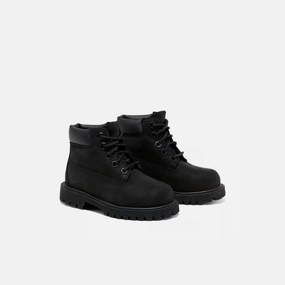 Timberland Kids' 6-Inch Waterproof Black Nubuck Boots (TD)