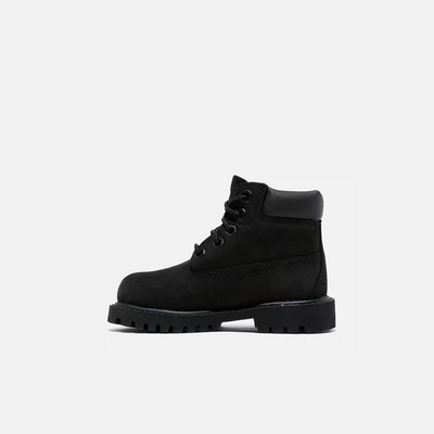 Timberland Kids' 6-Inch Waterproof Black Nubuck Boots (TD)