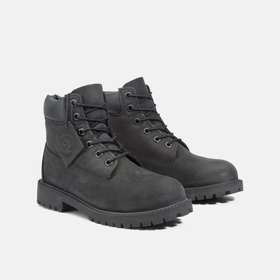 Timberland Big Kids' Premium 6-Inch Black Boots (GS)