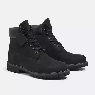 Timberland Mens 6-inch Premium Black Nubuck Boot