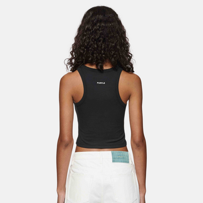 Purple Brand Women's Black Rib Cropped Tank