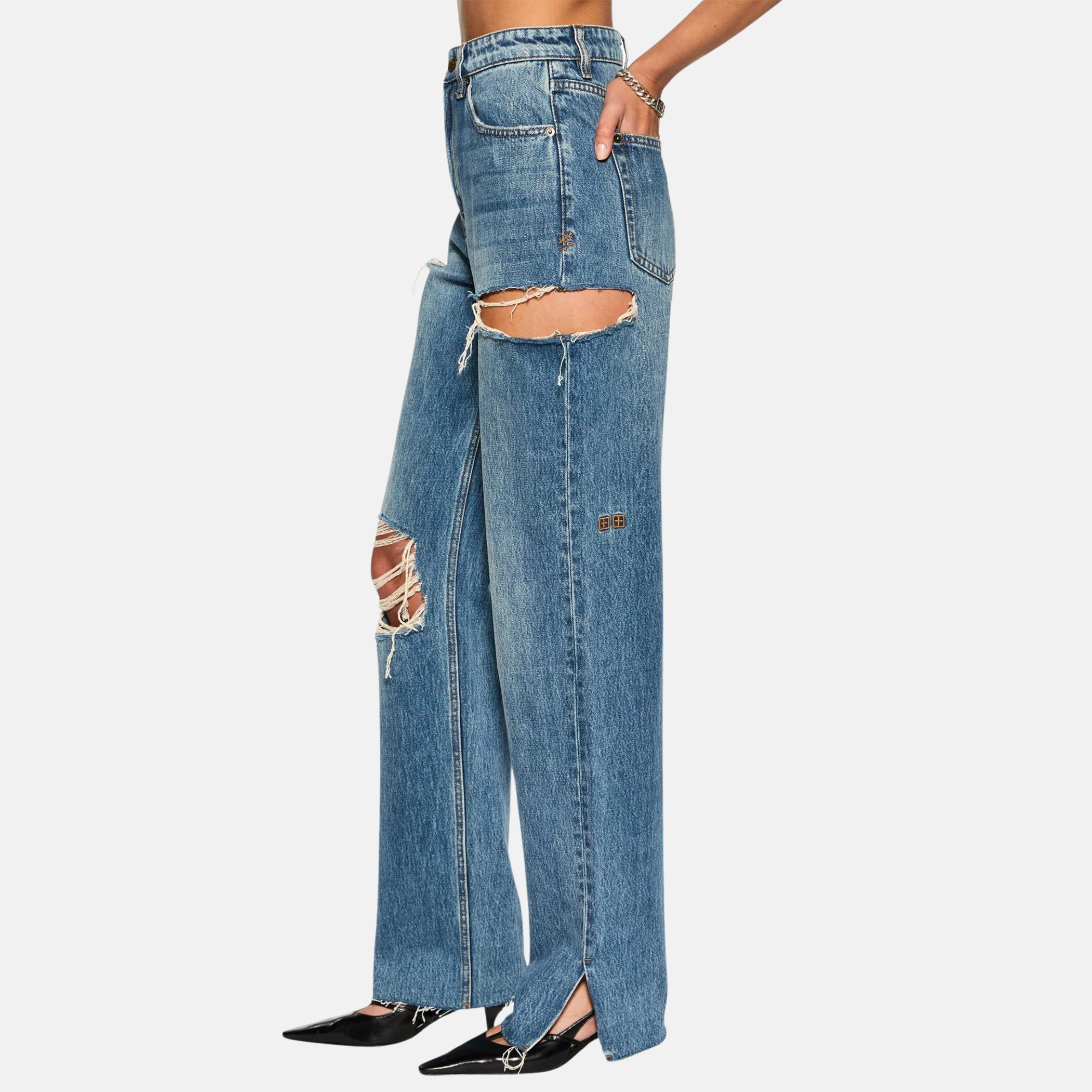 Ksubi Women's Playback Aged Kut Out Jeans